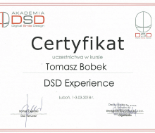 Certyfikat Tomasz Bobek DSD Experience