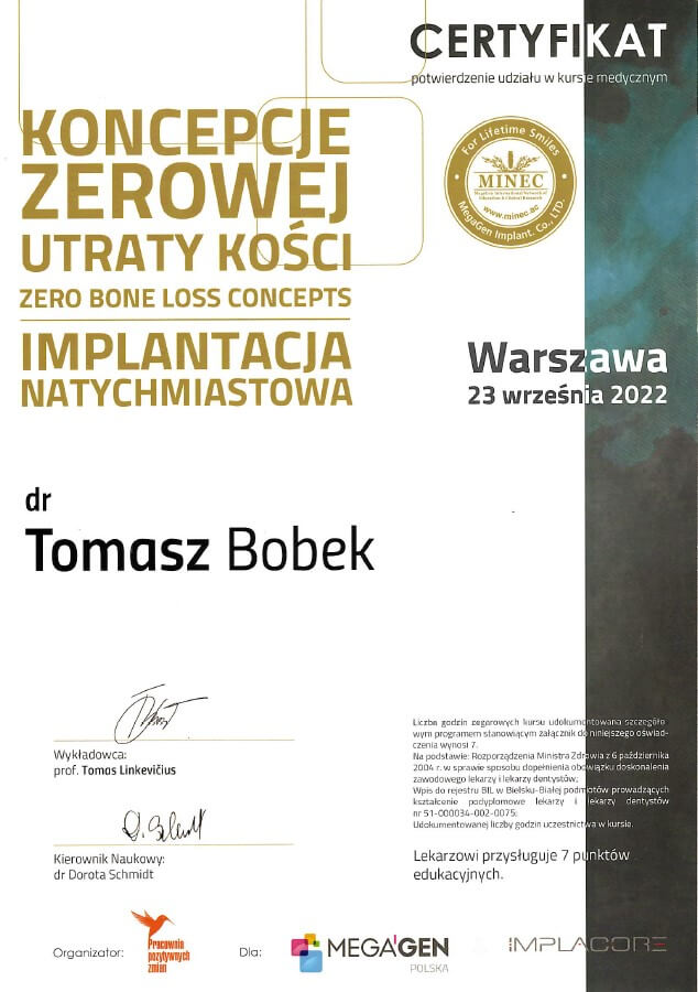 Zero Bone Loss Concepts Tomasz Bobek Poland Krakow Dental Implants
